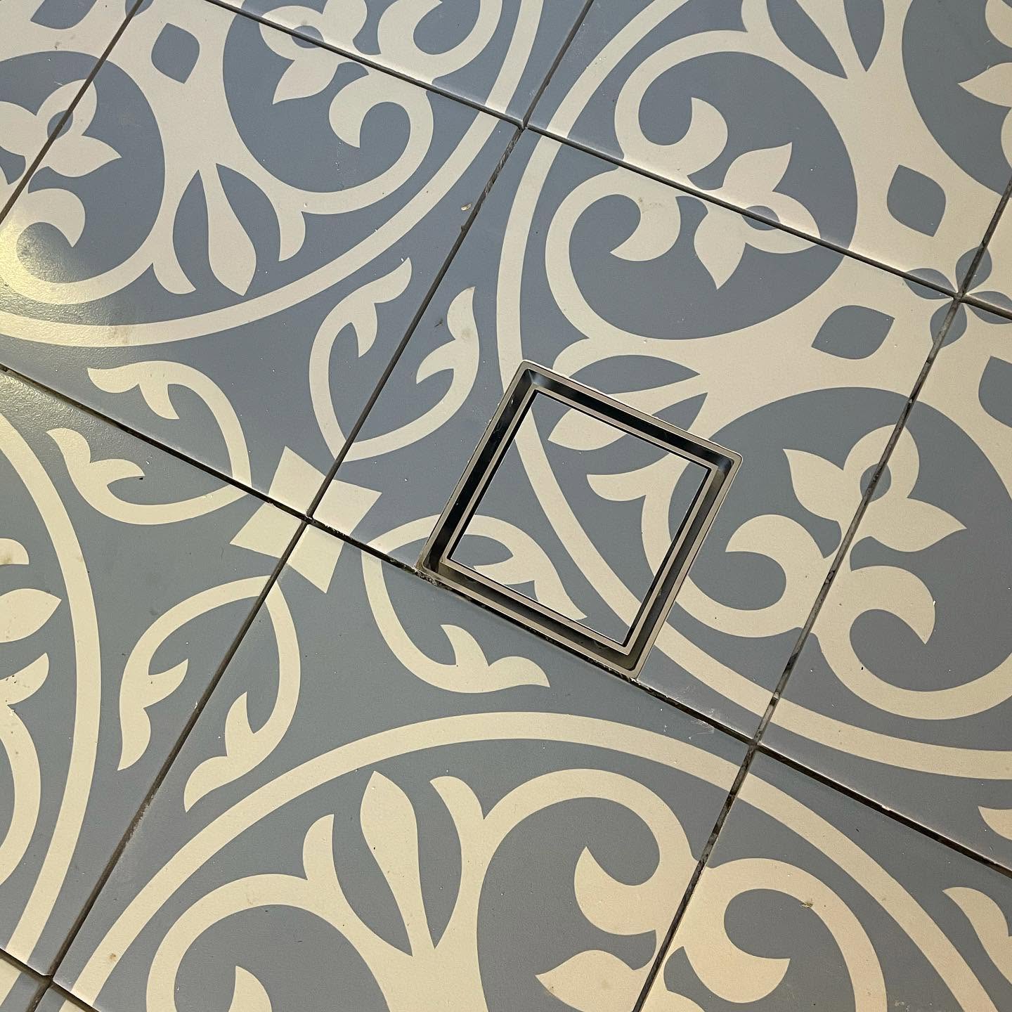 Patterned floor tiling detail by Jobson Tiling